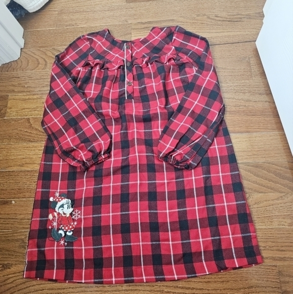Disney Parks 9/10 Minnie Mouse Long Christmas Nightgown Pajamas Ruffles Gown